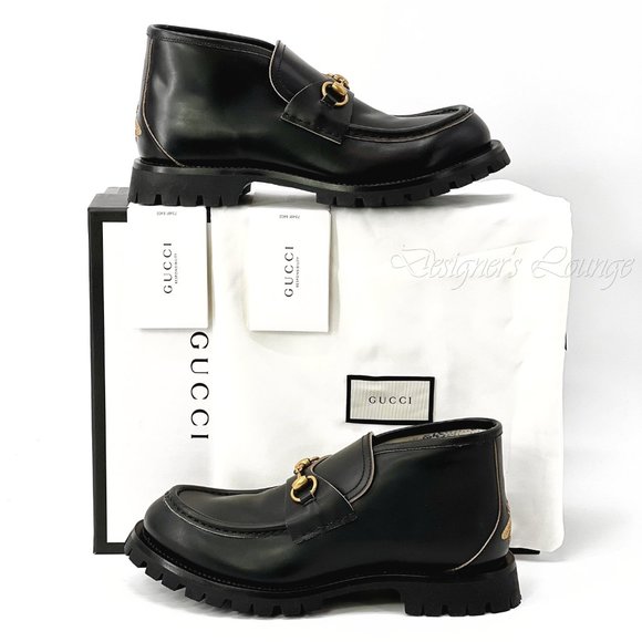 ⚡️SOLD! NEW GUCCI Cordovan Lux Harald Horsebit Black Leather Ankle Boots 7.5 G - Picture 13 of 13